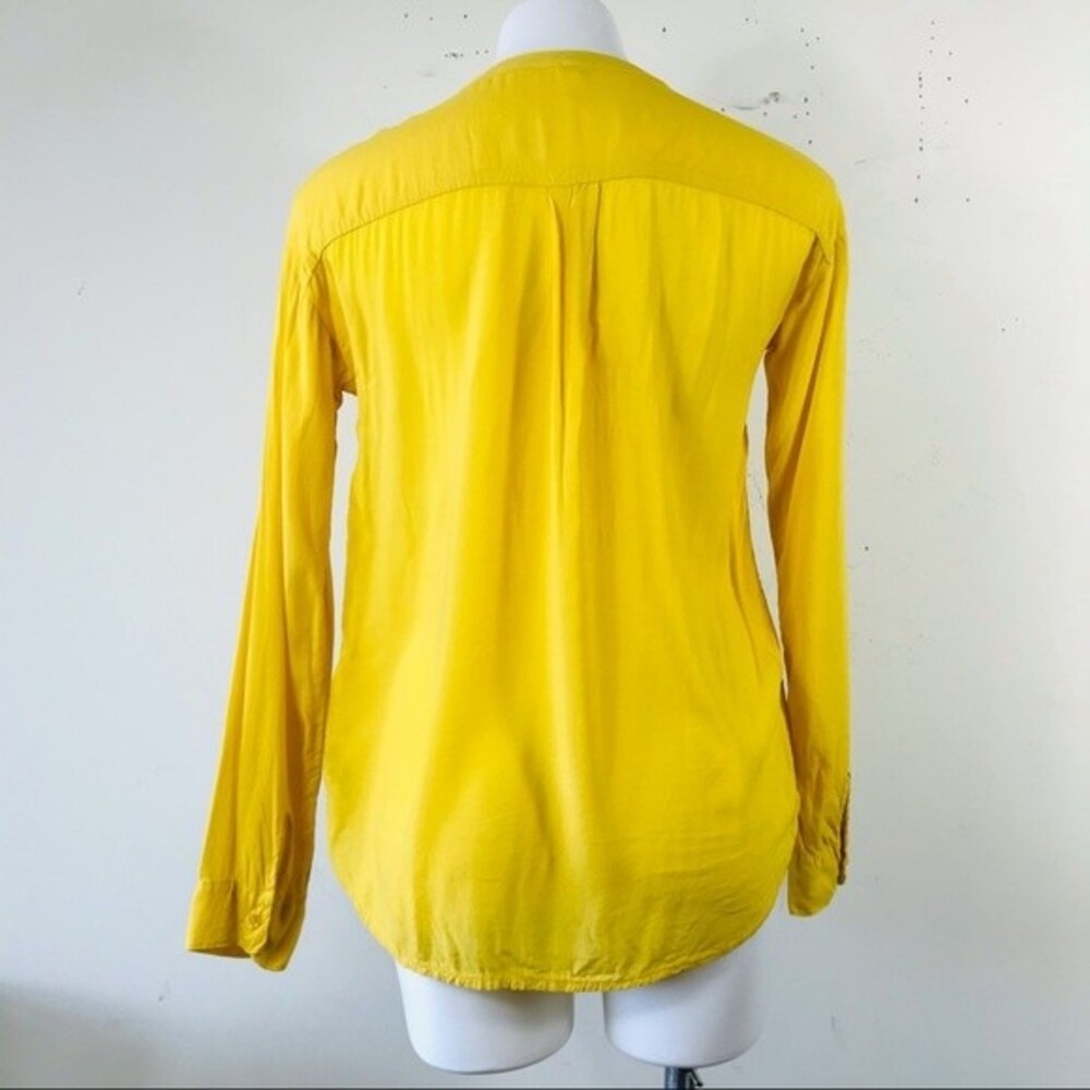 Splendid Yellow Henley Long Sleeve Tunic Blouse Top M Spring Summer Boho - Picture 4 of 14